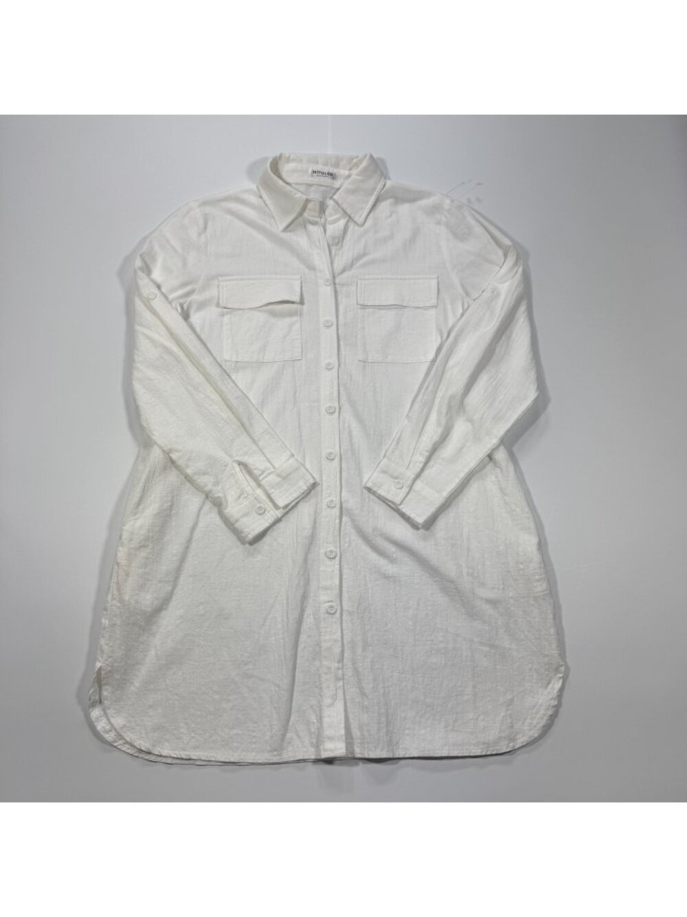 Hotouch Shirt Women's S White Cotton Button-Up Preppy Business Collared Career
